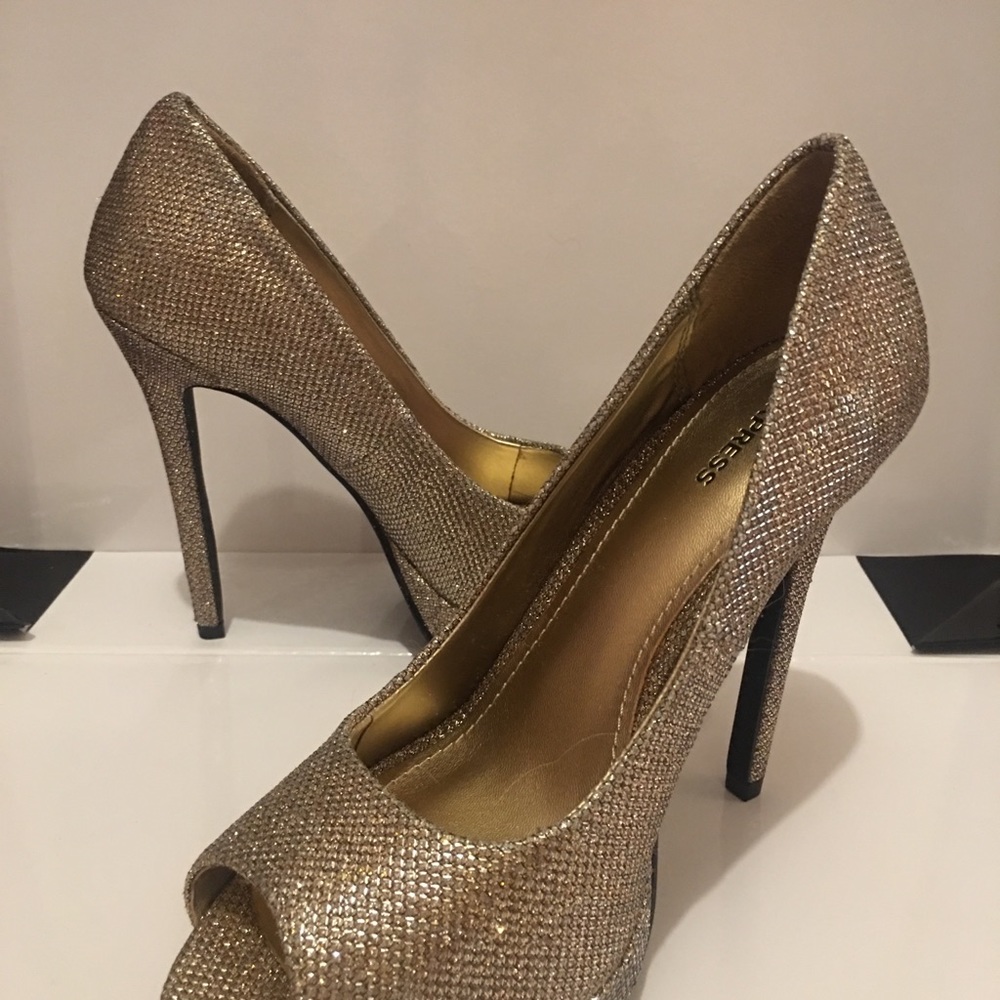 Express SparklyPeep Toe Platform Pumps 6.5 New